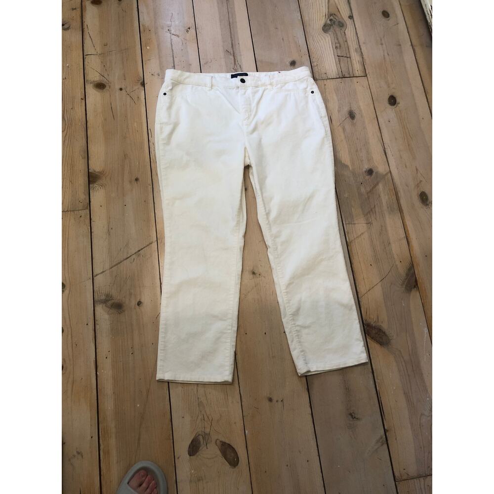 Talbots NWOT Women's Simply Flattering 5 Pocket White Corduroy Pants Size 14